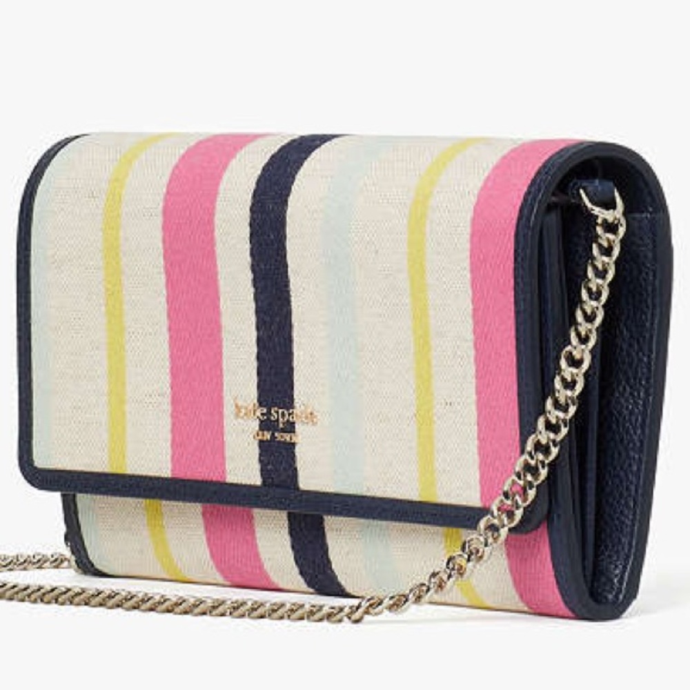 Kate Spade Roulette Breezy Stripe Chain Clutch - Picture 4 of 13